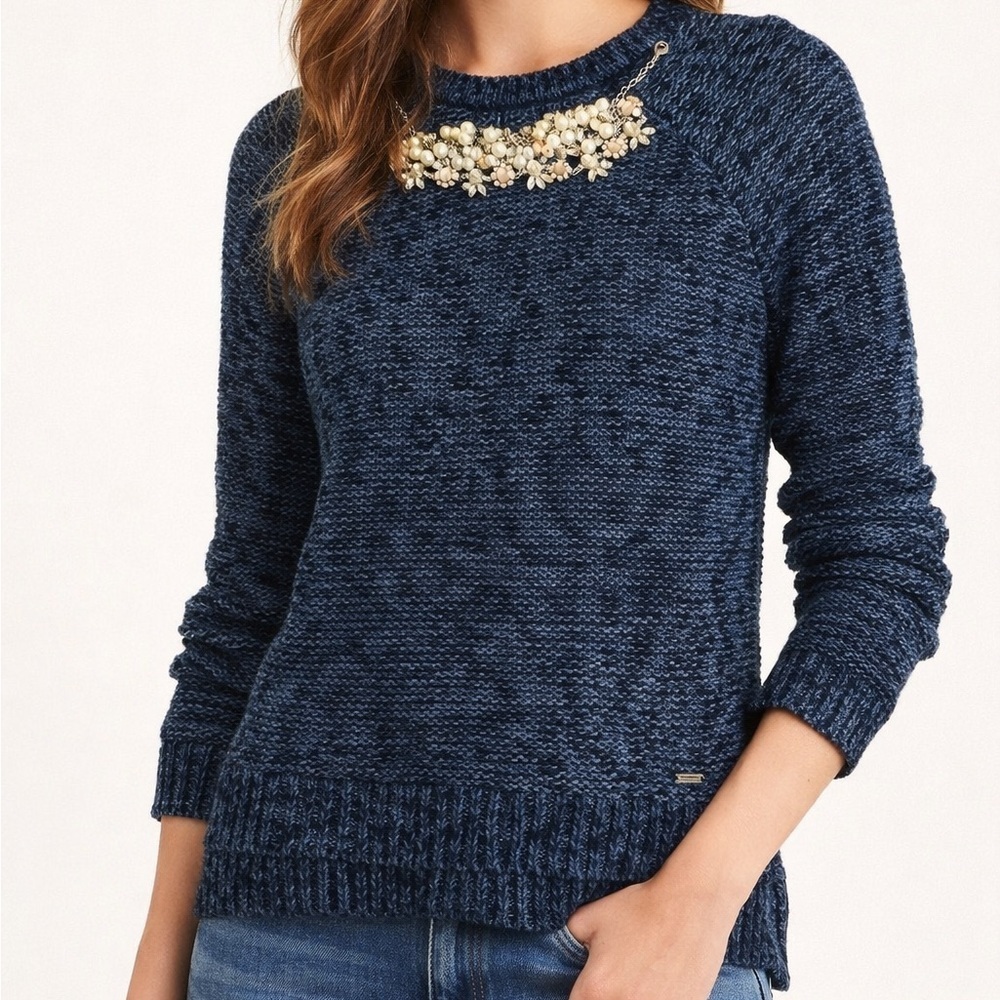 Abercrombie & Fitch Embellished Knit Sweater Beaded Necklace Y2K Medium NWT